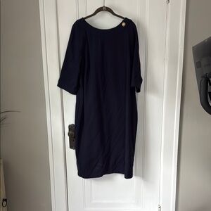 Talbots Navy Sheath Dress with 3/4 Sleeves - Size 16W